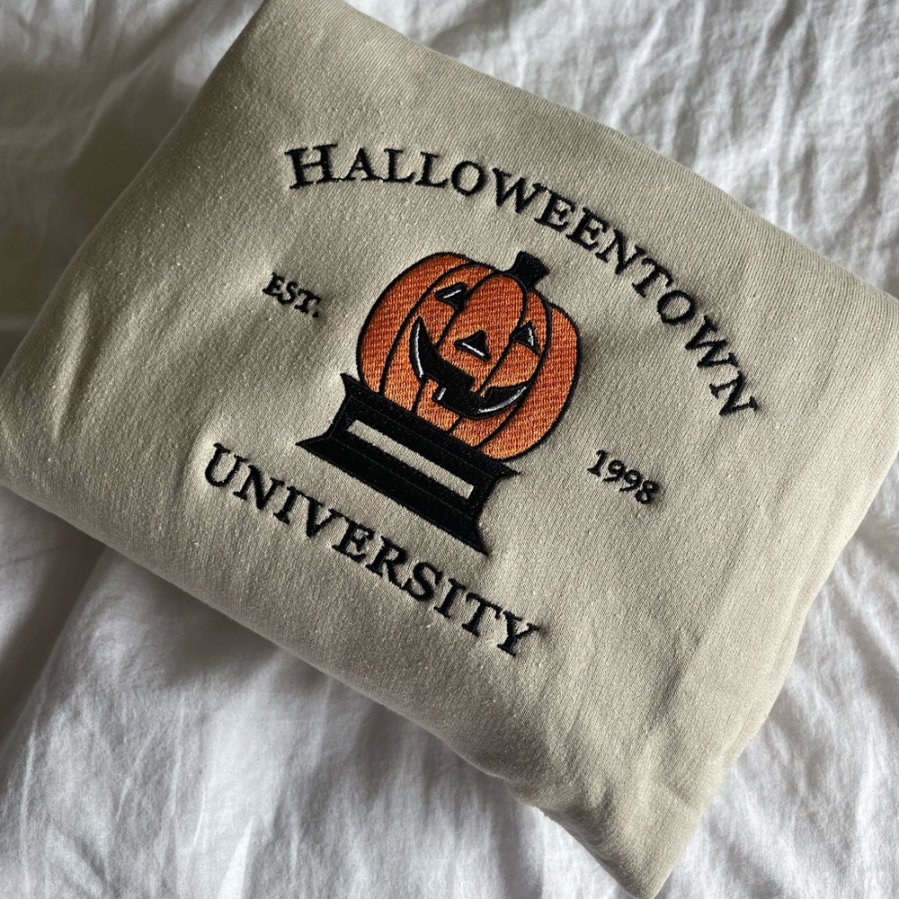 Halloween Town University Crewneck embroidered